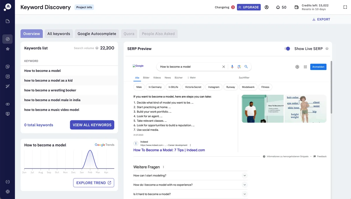 Keyword Discovery Preview